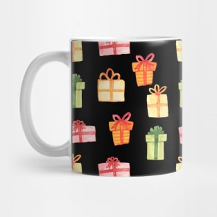 Bright Hand Drawn Watercolor Gift Package Pattern Mug